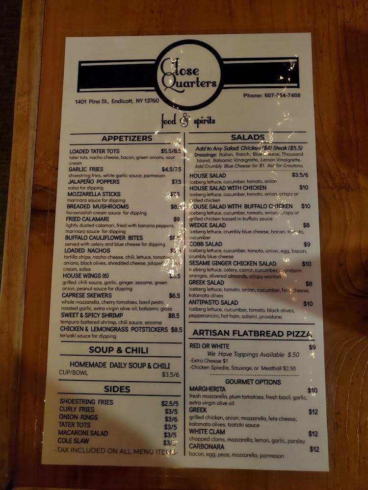 Close Quarters Menu image 2